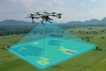 Drohne für Vermessungsbüros, Einsatz von Drohnen für verschiedene Bereiche wie Forschungsanalyse, Sicherheit, Rettung, Geländescanning-Technologie, Überwachung der Bodenhydratation, Ertragsprobleme und Senden von Daten an Vermessungsingenieure auf Tablet