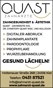 Bannerbild zu parodontologischen Behandlungen in Kiel – gesunde Zähne, Zahnarztpraxis und Kontaktdaten